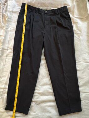 Dockers Class A Men Navy Blue Pleated Chino Pants 100% Cotton 38x31